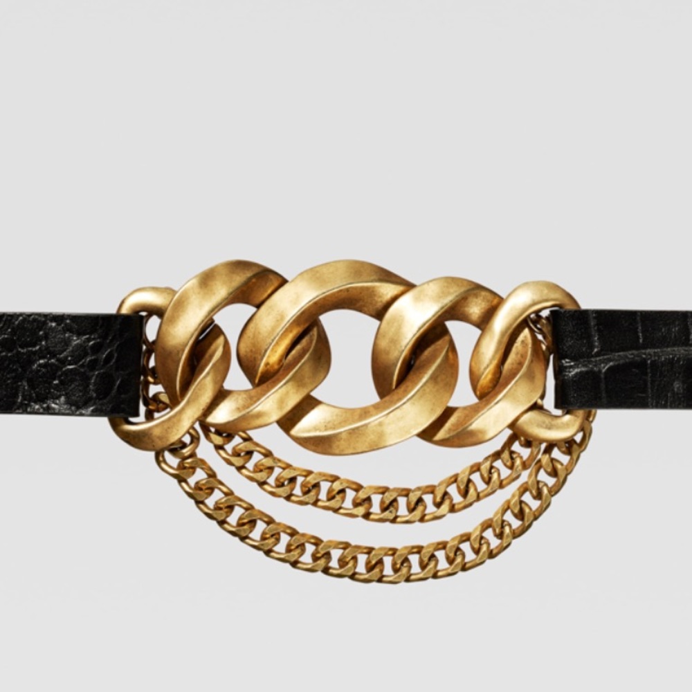 NWT Zara Limited Edition Leather and Link Belt - Picture 14 of 15